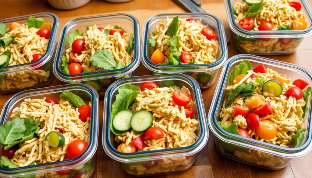 meal prep chicken salads